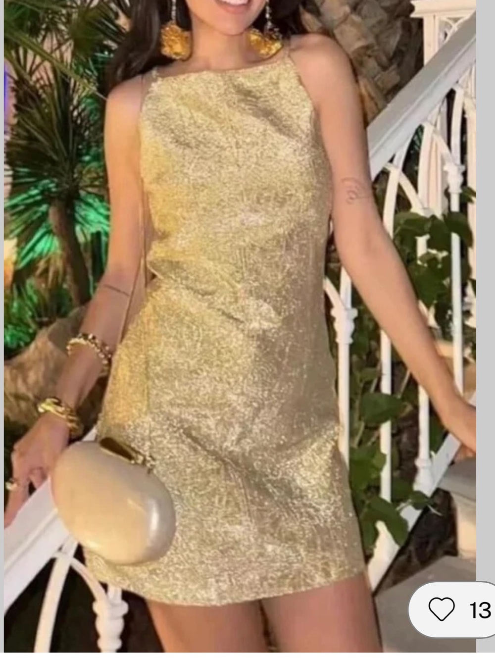 Zara Metallic Gold Mini Dress